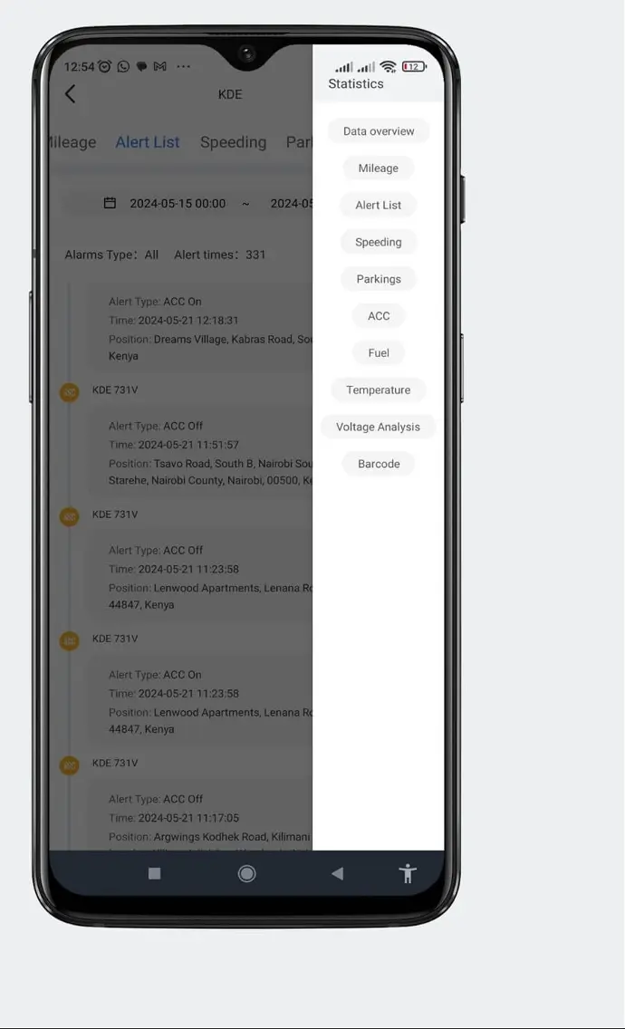 13.0 Alert List Alert List CarTech Telematics Premium Car Tracking system Kenya car tracker app Kenya car tracking website Nairobi flee