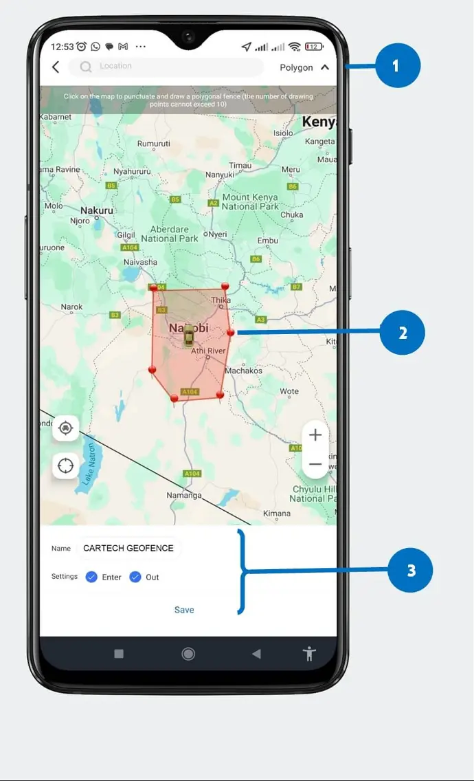9.0 Geo Fencing Geo-fence CarTech Telematics Premium Car Tracking system Kenya car tracker app Kenya car tracking website Nairobi fleet