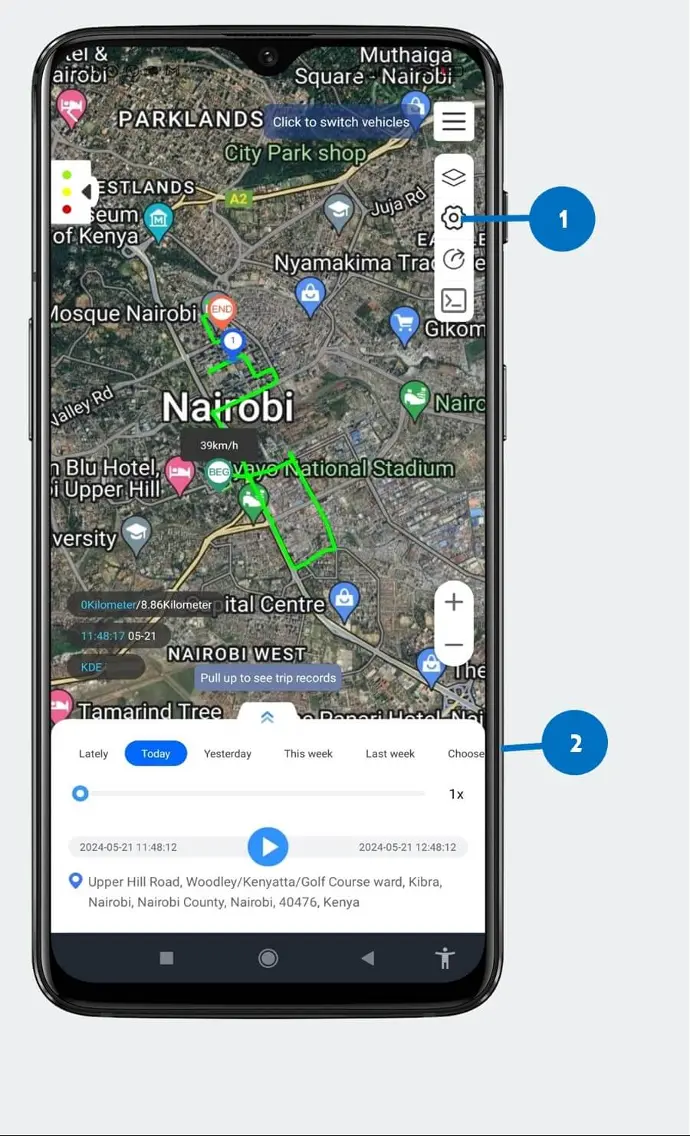 5.0 Playback Route Playback 1 CarTech Telematics Premium Car Tracking system Kenya car tracker app Kenya car tracking website Nairob