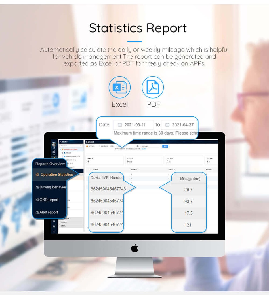 Statistics Report Car Tracker in kenya Phone App