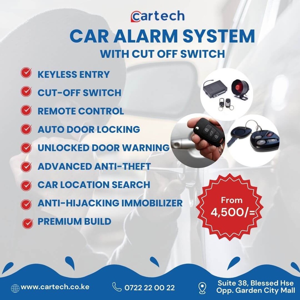 Car Alarm Antitheft System with Inbuilt Cut-Out Keyless Entry Installation in Kenya
