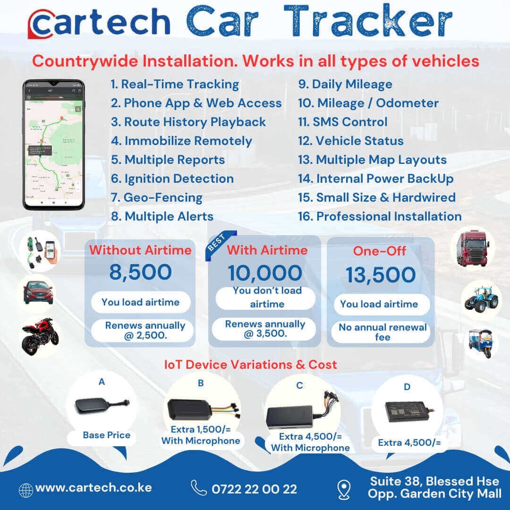 Base Car Tracker in Kenya for all vehicles, cars, lorries, trucks, bus, motorbike, tuk tuks, best car tracking kenya 4