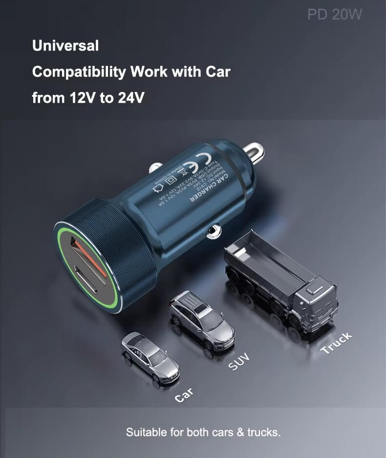 PZX 20W Fast Car Charger Dual USB Type C Adapter PD QC 5.0 C916 in Kenya Universal car charger quick