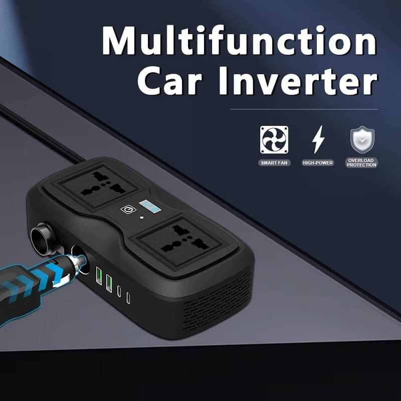 Car Inverter 200W AC to DC 12V Vehicle Power Converter with Type C & USB Ports in Kenya
