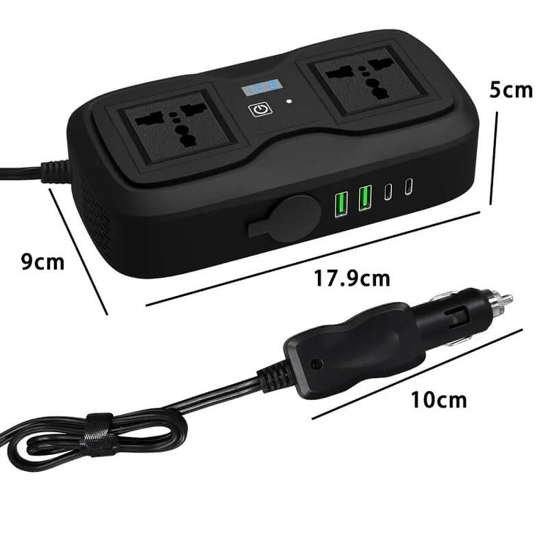 Car Inverter 200W AC to DC 12V Vehicle Power Converter with Type C & USB Ports in Kenya