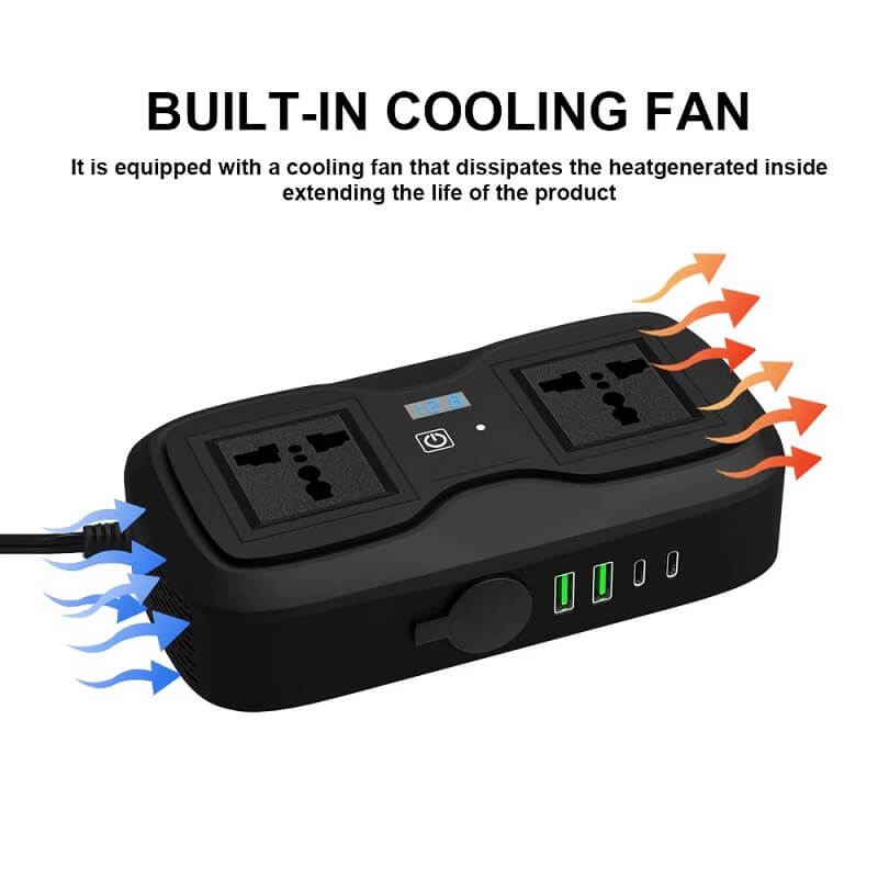 Car Inverter 200W AC to DC 12V Vehicle Power Converter with Type C & USB Ports in Kenya