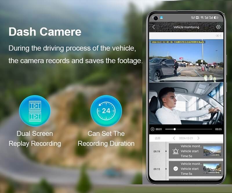 4G Dual Lens Dash Cam SIM Card GPS Radar 4MP Front Inside Ucon App in Kenya best dash cam 4G SIM Card dual lens in Nairobi Kenya