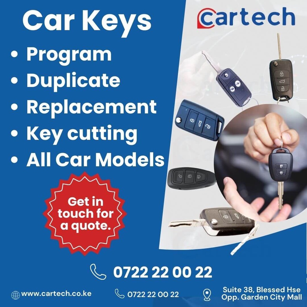 Car Key Service in Kenya: Car Key Duplication, Programming, Cutting, Replacement and Upgrade.