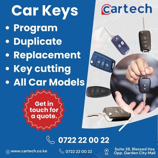 Car Key Service in Kenya: Car Key Duplication, Programming, Cutting, Replacement and Upgrade.